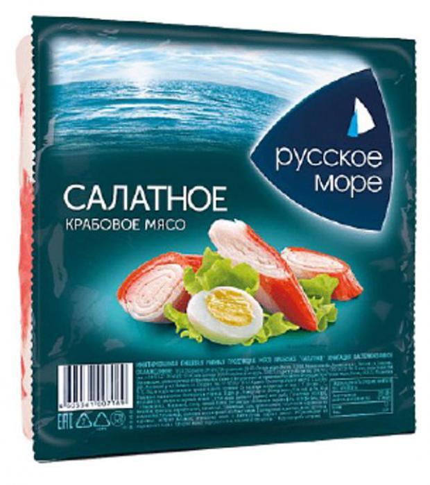 Мясо Русское Море, крабовое Салатное охлажденное, 200 гр., в/у