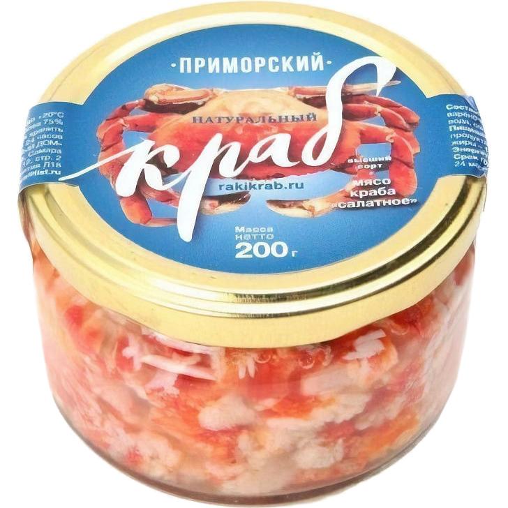 Мясо краба Самарский икорный дом рак и краб салатное 200 гр., стекло