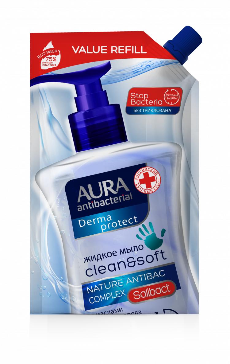 Крем-мыло Antibacterial Derma Protect,  Aura, 500 мл., дой-пак