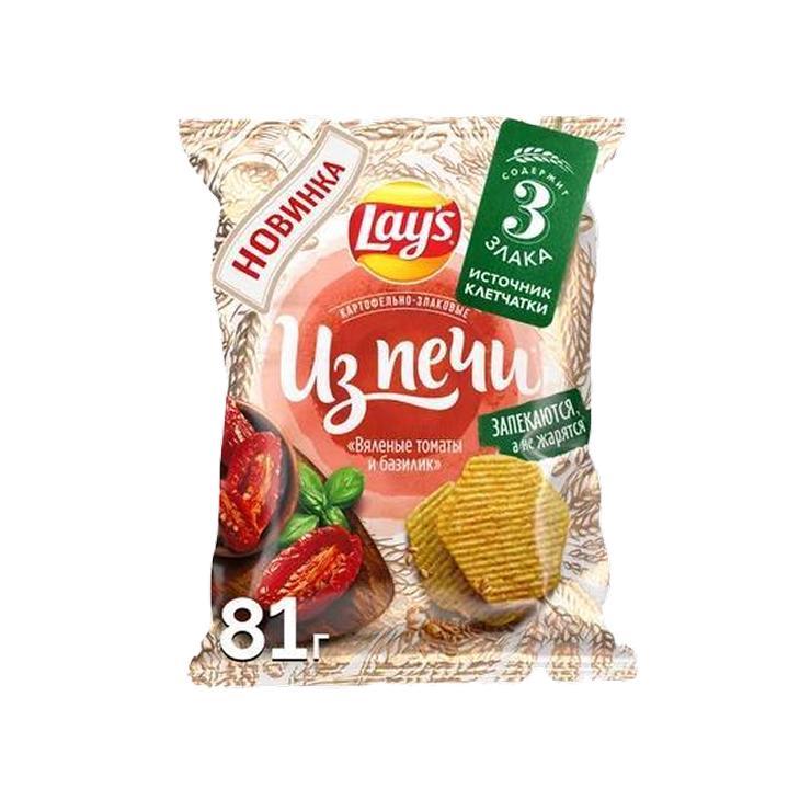 Чипсы Lay's Из печи вяленые томаты и базилик 81 гр., флоу-пак
