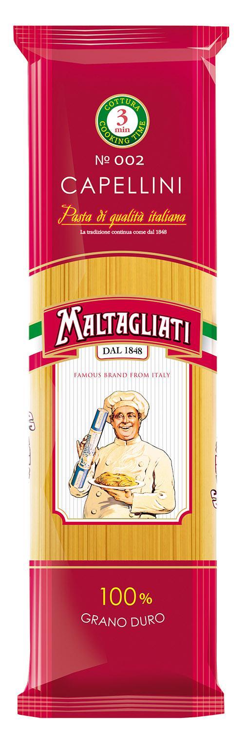 Макаронные изделия Maltagliati №002 спагетти капеллини, 450 гр., флоу-пак