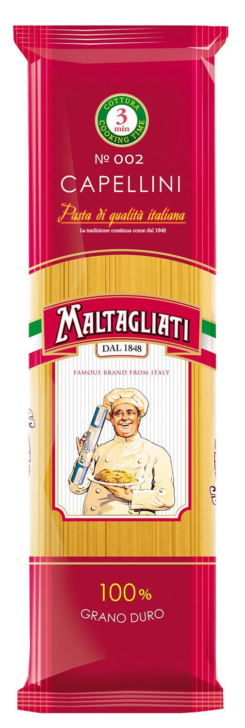 Макаронные изделия Maltagliati №002 спагетти капеллини 450 гр., флоу-пак