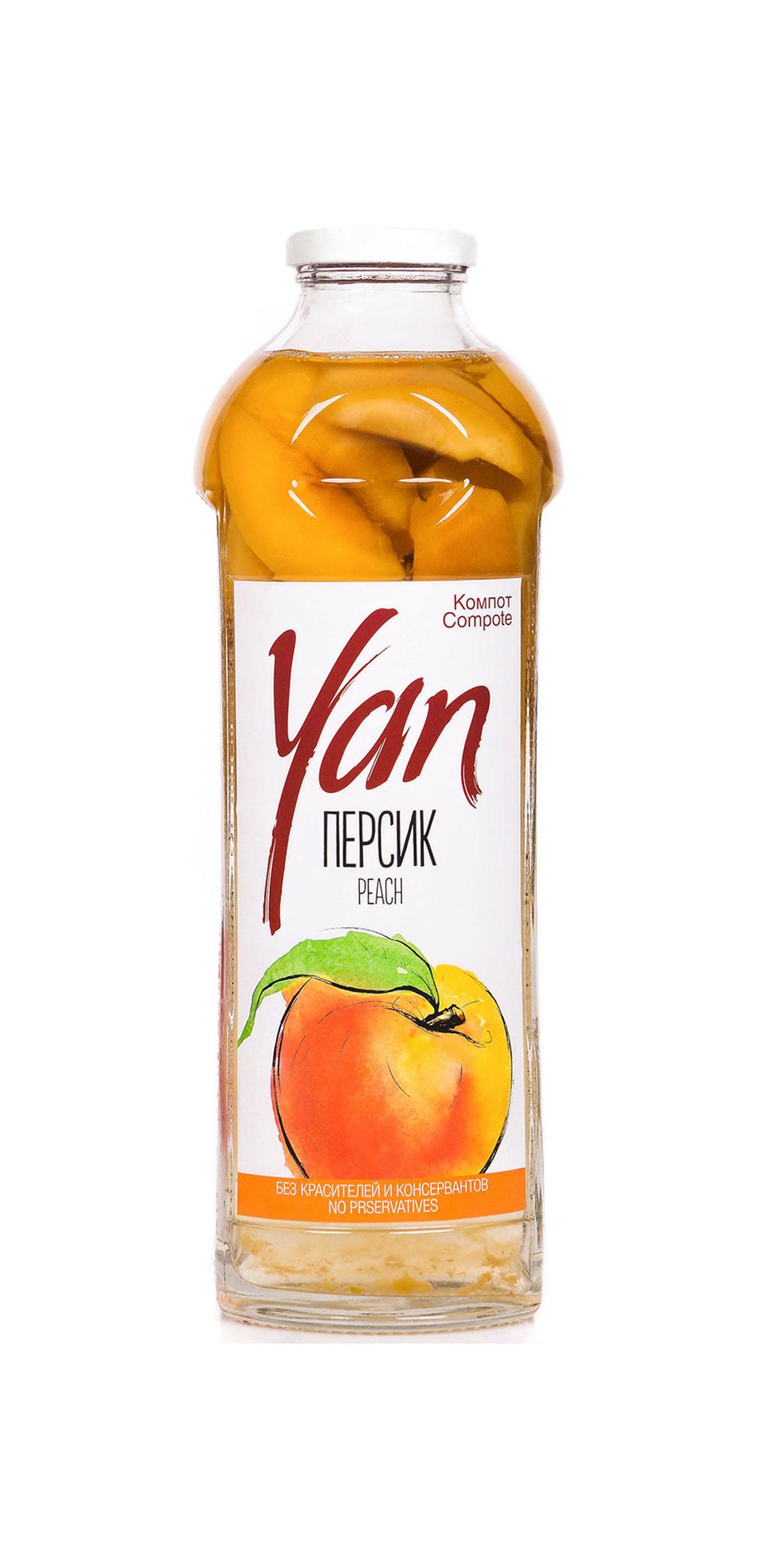 Компот Yan из персиков 930 мл., стекло