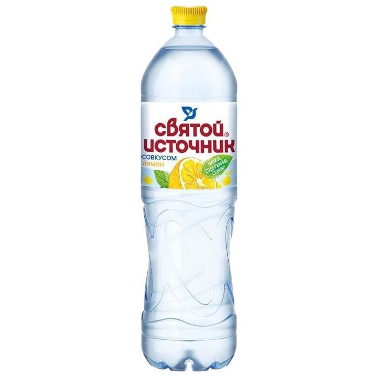 Вода негазированная Святой Источник лимон 1,5 л., ПЭТ