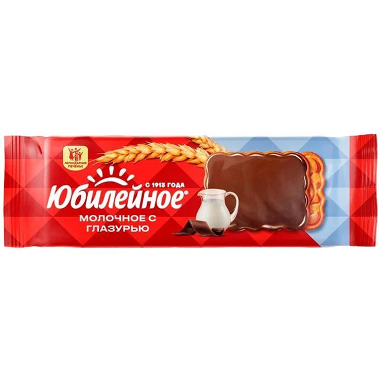 Печенье Юбилейное молочное с глазурью 116 гр., флоу-пак