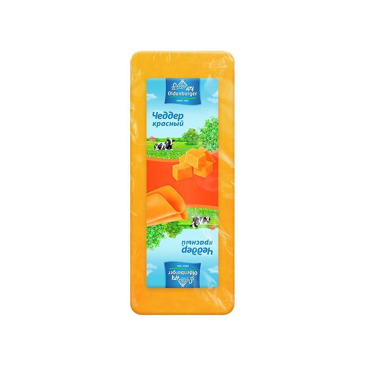 Сыр Oldenburger Чеддер полутвердый красный 45% 3 кг., вакуум