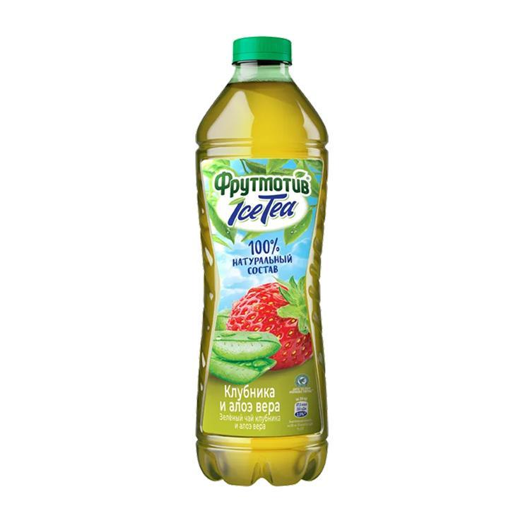 Чай холодный IceTea Фрутмотив зеленый клубника и алое вера 1 л., ПЭТ