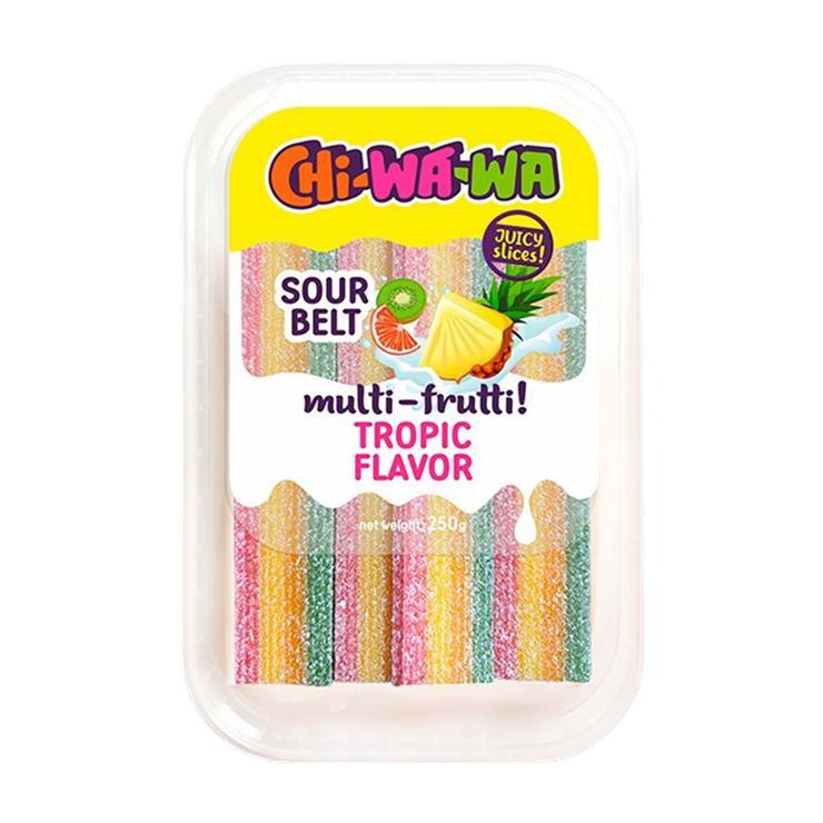 Мармелад жевательный Chi Wa Wa тропик кислый ремешок 250 гр., пластиковая упаковка