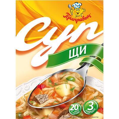 Суп быстрого приготовления Приправыч щи на говяжьем бульоне, 50 гр., бумажная упаковка