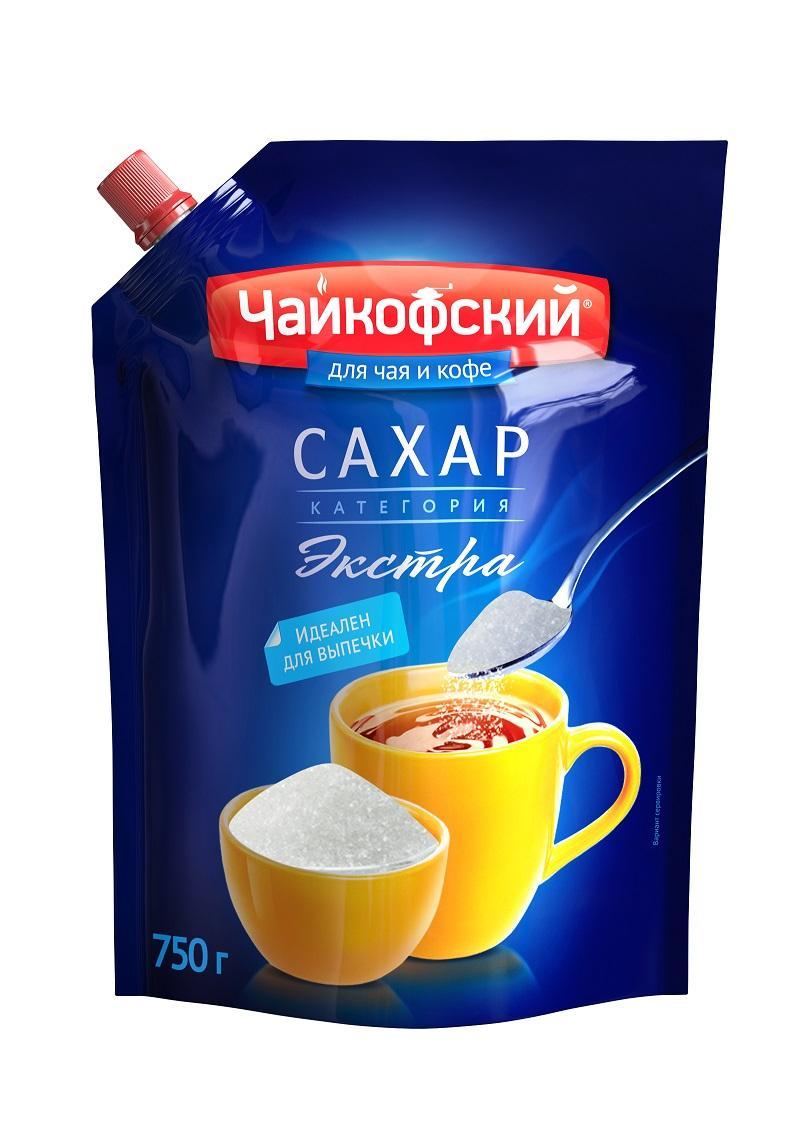 Сахар Чайкофский белый кристаллический, 750 гр., флоу-пак