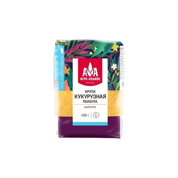 Крупа кукурузная Агро-Альянс полента экстра 450 гр., флоу-пак