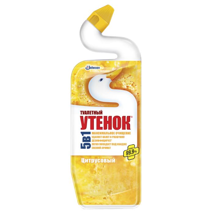 Средство чистящее для унитаза Туалетный Утенок 5 в 1 Цитрус 900 мл., ПЭТ