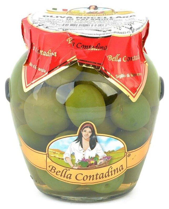 Оливки Bella Contadina зеленые гигантские с косточкой 290 гр., стекло