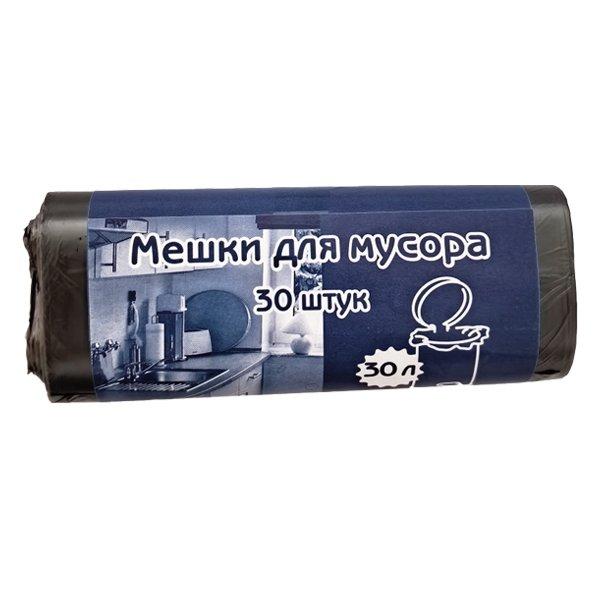 Мешок для мусора 30 л, черн., ПНД, 30 шт/рул Россия