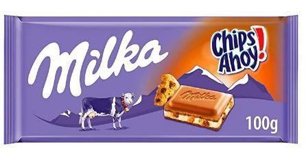 Шоколад Milka Chips Ahoy молочный с начинкой из молочного крема и кусочками шоколадного печенья 100 гр., флоу-пак