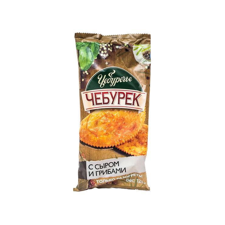 Чебурек Чебуречье с сыром и грибами замороженный 125 гр., флоу-пак