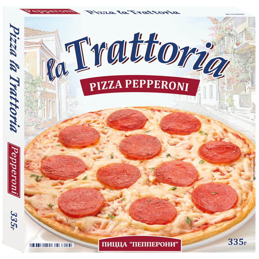 Пицца La Trattoria Пепперони замороженная 335 гр., картон