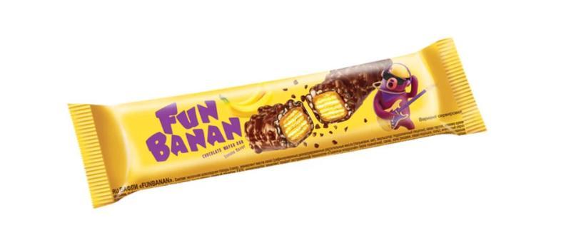 Батончик Funbanan в молочно-шоколадной глазури 35 гр., флоу-пак