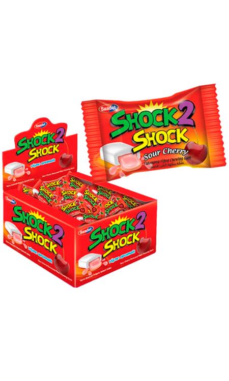 Жевательная резинка Saadet SHOCK2SHOCK CHERRY 4 гр., флоу-пак