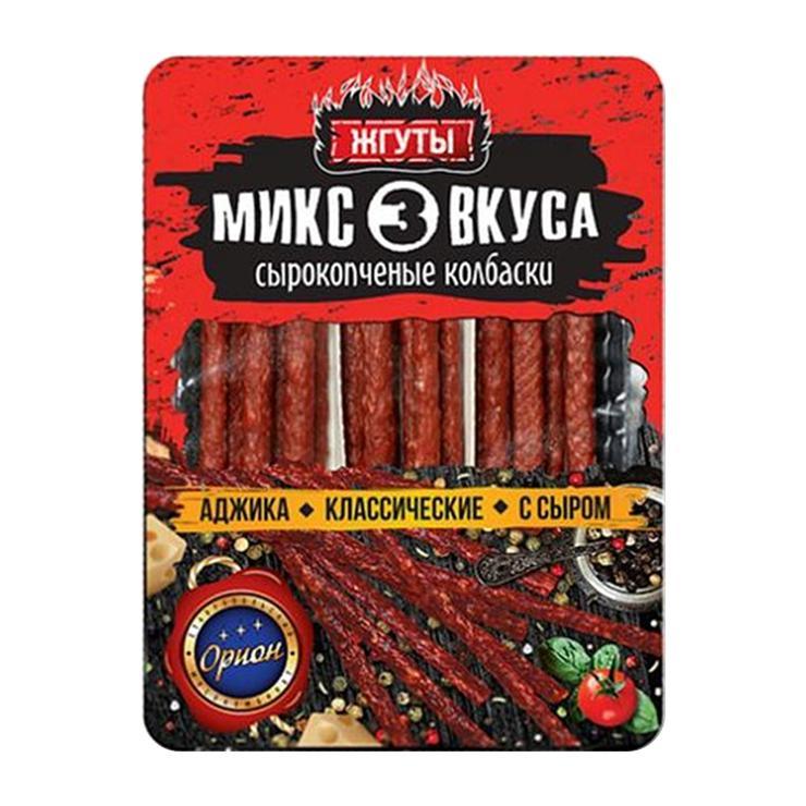 Жгуты мясные Орион Микс 3 вкуса из мяса птицы 105 гр., лоток