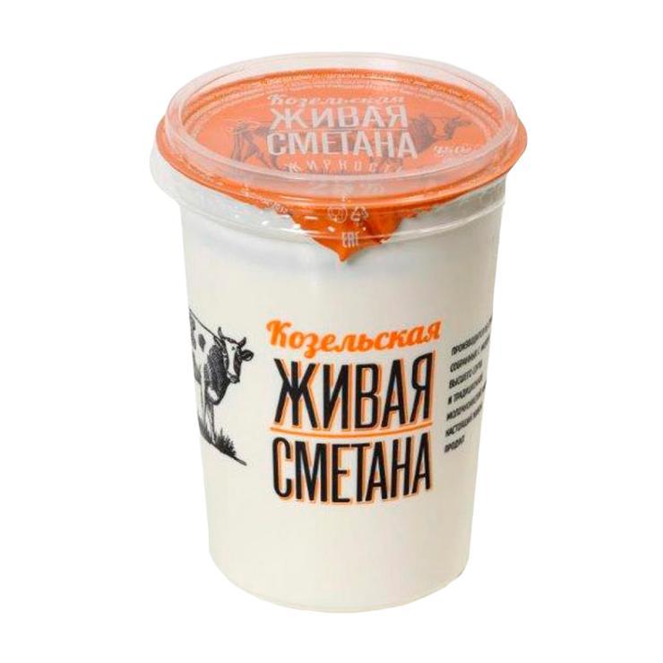 Сметана Козельское Молоко 15% 310 гр., стакан