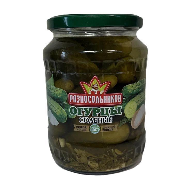 Огурцы Разносольников соленые 680 гр., стекло