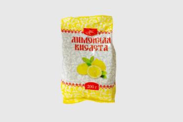 Лимонная кислота АВС, 200 гр., пластиковый пакет
