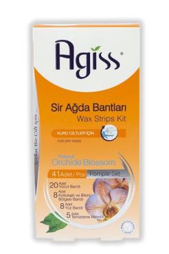 Полоски AGISS для депиляции тела для сухой кожи с натуральным экстрактом орхидеи с витамином Е, картон