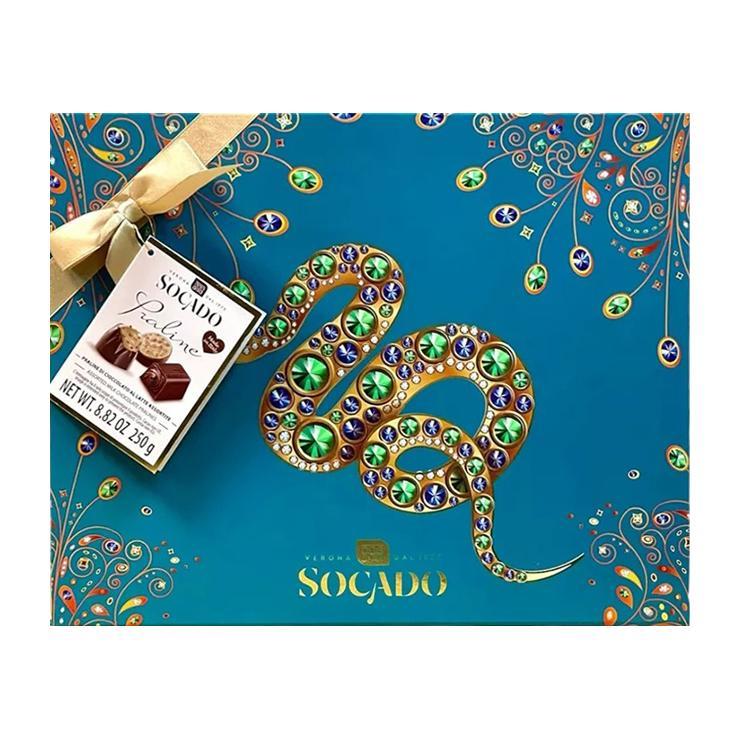 Конфеты Socado Змея ассорти молочный шоколад 250 гр., картон