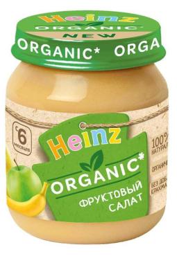 Пюре фруктовый салат, с 6 месяцев Heinz Organic, 120 гр., стекло