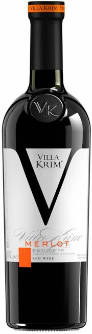 Вино Крым Российское ординарное  сухое красное Мерло ТМ Villa Krim 12%, 750 мл., стекло