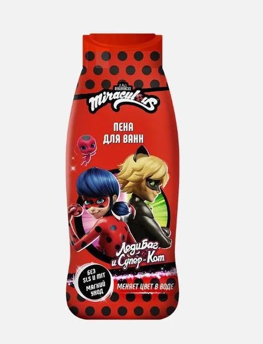 Пена для ванн Miraculous детская Леди баг и Супер кот 400 мл., флакон