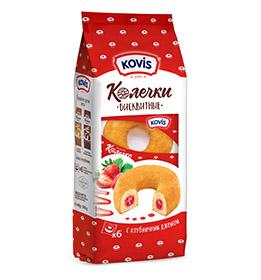 Пирожные бисквитные Kovis клубничный джем 240 гр., флоу-пак