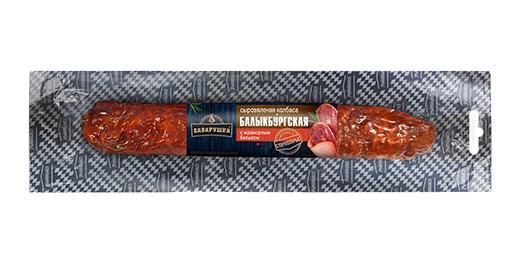 Колбаса сыровяленая полусухая Баварушка Балыкбургская с мраморным балыком 110 гр., в/у