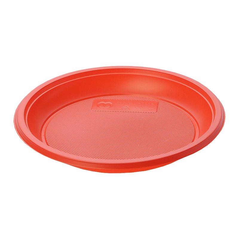 Тарелка десертная красная 50 штук, 170 мм., Мистерия, пластиковый пакет