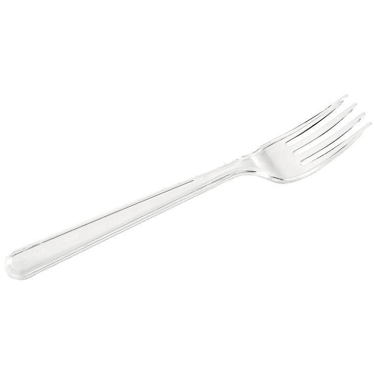 Вилка Мистерия одноразовая 180 мм пластиковая прозрачная кристалл, флоу-пак