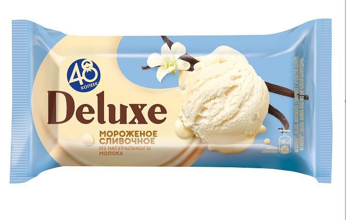 Мороженое сливочное 48 копеек Deluxe брикет 210 гр., флоу-пак