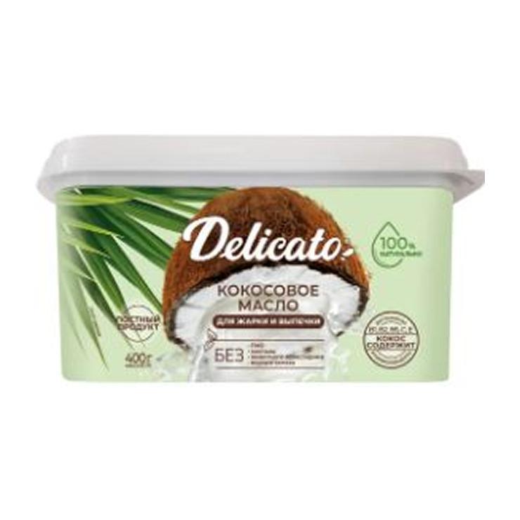 Масло Delicato кокосовое для жарки и выпечки 400 гр., ванна