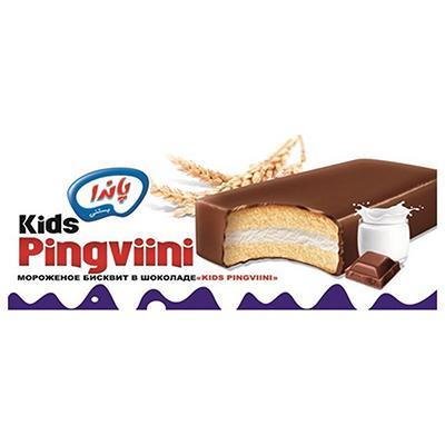 Мороженое Primars Kids Pingviini бисквит в шоколаде 65 гр., флоу-пак