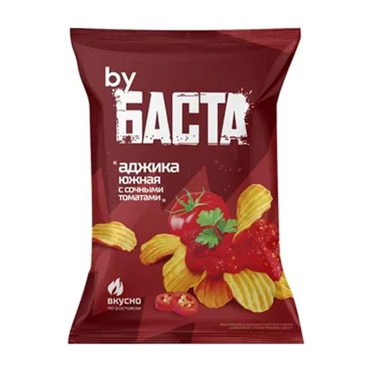Чипсы By Баста рифленые аджика южная с сочными томатами 120 гр., флоу-пак