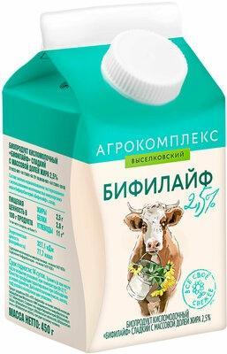 Биопродукт кисломолочный Агрокомплекс Выселковский Бифилайф сладкий 2,5% 450 гр., тетра-пак