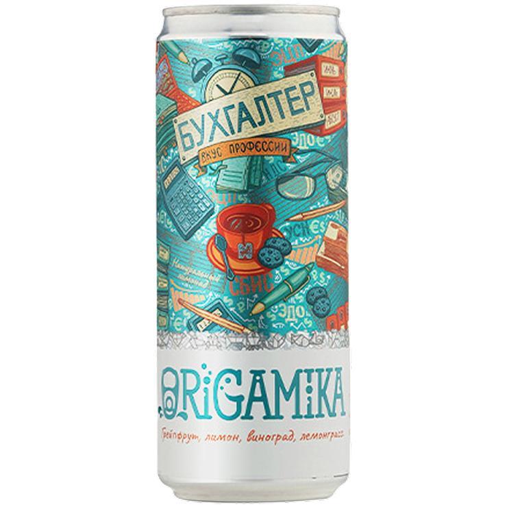 Напиток Origamika Бухгалтер безалкогольный грейпфрутом лимоном виноградом и лемонграссом 330 мл., ж/б