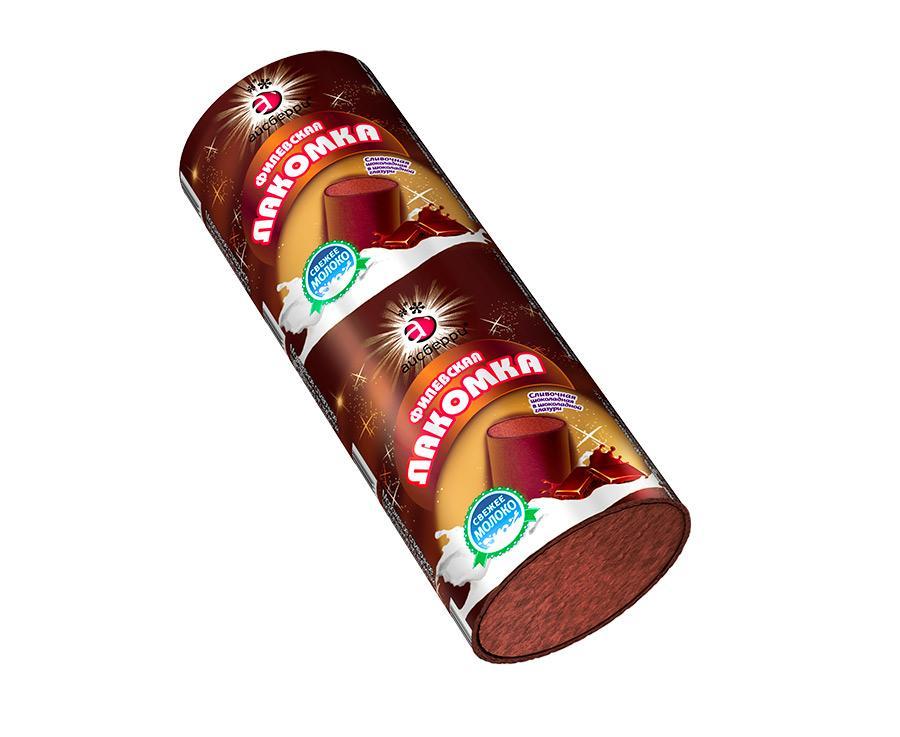 Мороженое Айсберри Филевское Лакомка шоколадная в шоколадной глазури 90 гр., обертка