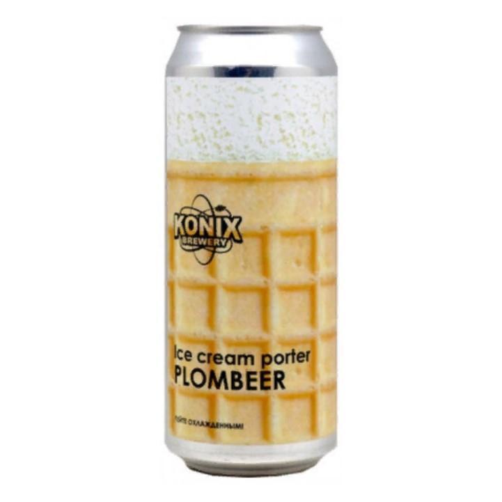 Напиток пивной Konix Brewery Ice Cream Porter Plombeer темный 7 % 450 мл., ж/б