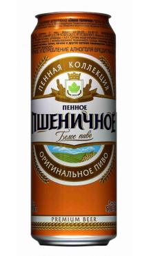 Пиво светлое нефильтрованное Пшеничное Пенная Коллекция 5 %, 450 мл., ж/б