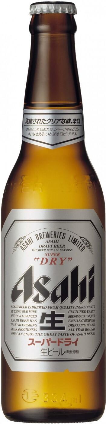Пиво Asahi Super Dry светлое пастеризованное фильтрованное 5% 330 мл., стекло