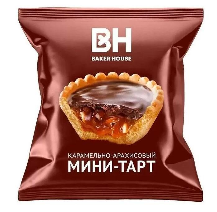 Мини-тарт Baker House карамель-арахис 40 гр., флоу-пак