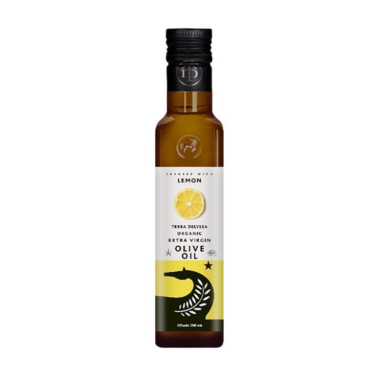 Масло оливковое TERRA DELYSSA extra virgin organic с натуральным экстрактом лимона 250 мл., стекло