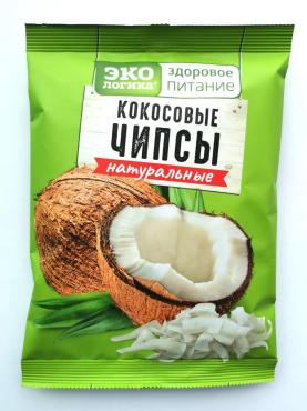 Чипсы Экологика здоровое питание кокосовые натуральные, 40 гр., флоу-пак