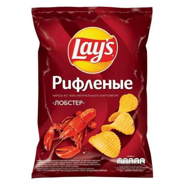 Чипсы картофельные Lay's лобстер рифленые 140 гр., флоу-пак